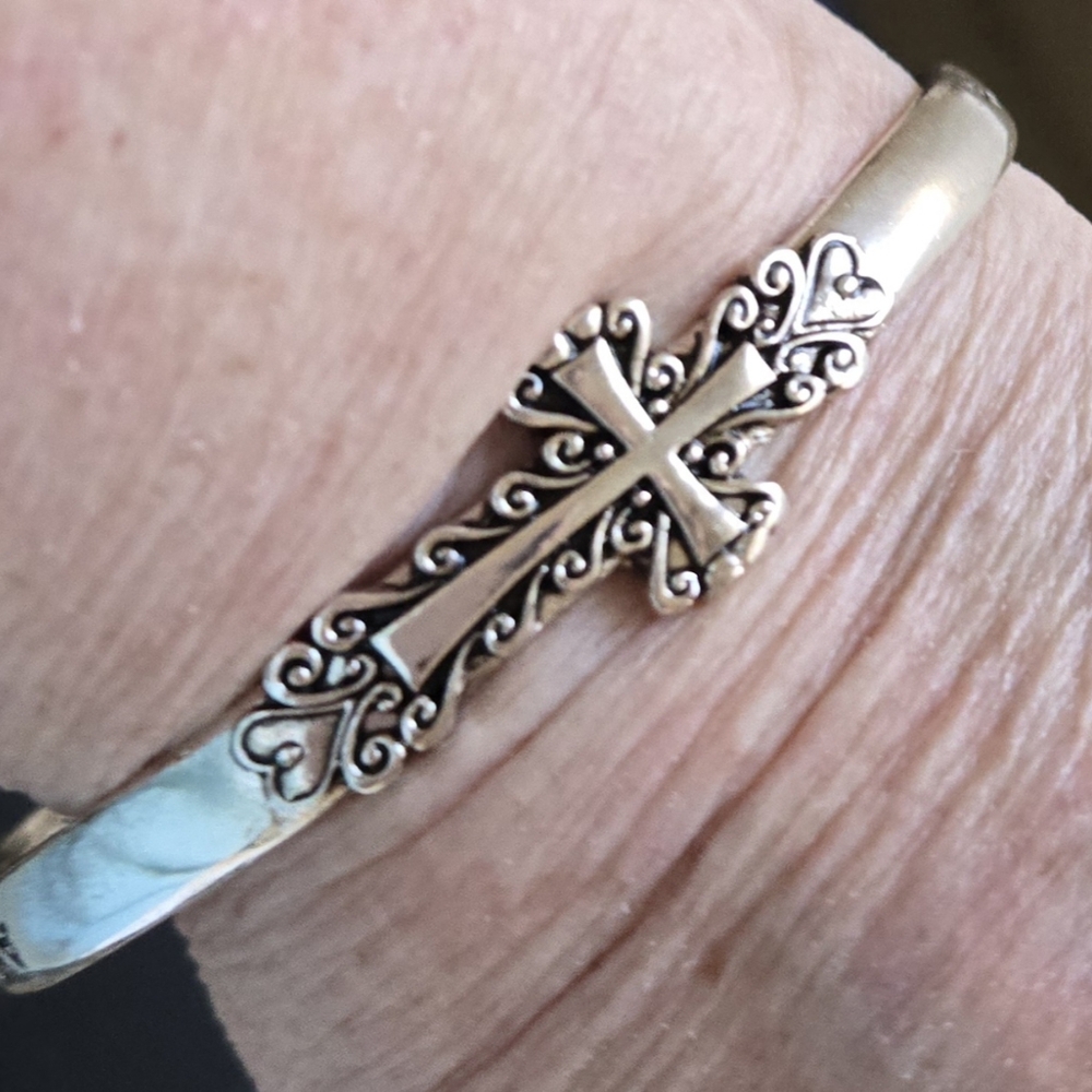 MOBIUS ASK SEEK KNOCK BANGLE BRACELET SILVER-PLATED, Gift Boxed #7 - Picture 2 of 16
